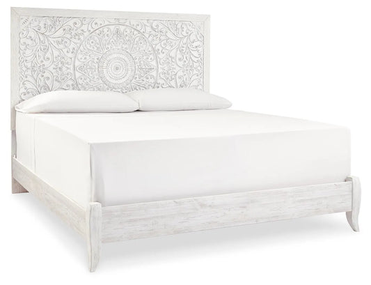 Cama King con paneles Paxberry