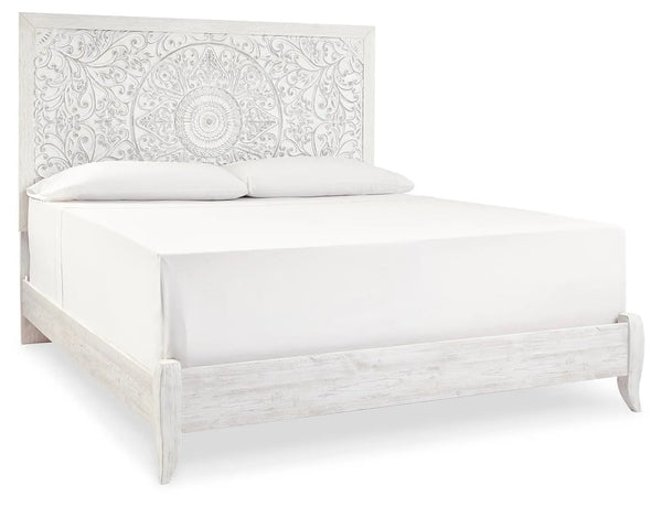 Cama King con paneles Paxberry