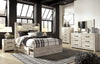 Cama de almacenamiento Cambeck Queen con panel, cómoda, espejo, 2 arcones y 2 mesitas de noche