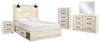 Cama de almacenamiento Cambeck Queen con panel, cómoda, espejo, chiffonier y mesita de noche
