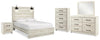 Cama de panel queen, tocador, espejo, cómoda y mesita de noche Cambeck