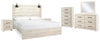 Cama King, cómoda, espejo, arcón y 2 mesitas de noche Cambeck