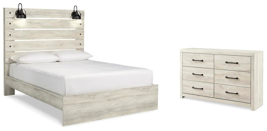 Cama Queen con Panel y Cómoda Cambeck