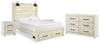 Cama de almacenamiento Cambeck Queen con panel, cómoda y 2 mesitas de noche