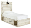 Cama doble con panel Cambeck con 2 cajones de almacenamiento