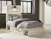 Cama doble con panel Cambeck con 2 cajones de almacenamiento