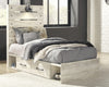 Cama individual Cambeck con panel y 4 cajones de almacenamiento