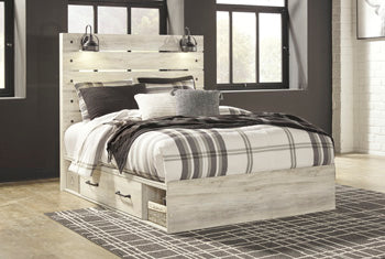 Cama Queen con panel Cambeck con 2 cajones de almacenamiento