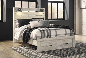 Cama Queen con panel Cambeck con 2 cajones de almacenamiento