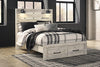 Cama Queen con panel Cambeck con 2 cajones de almacenamiento