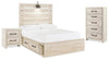 Cama con panel completo, baúl y mesita de noche Cambeck