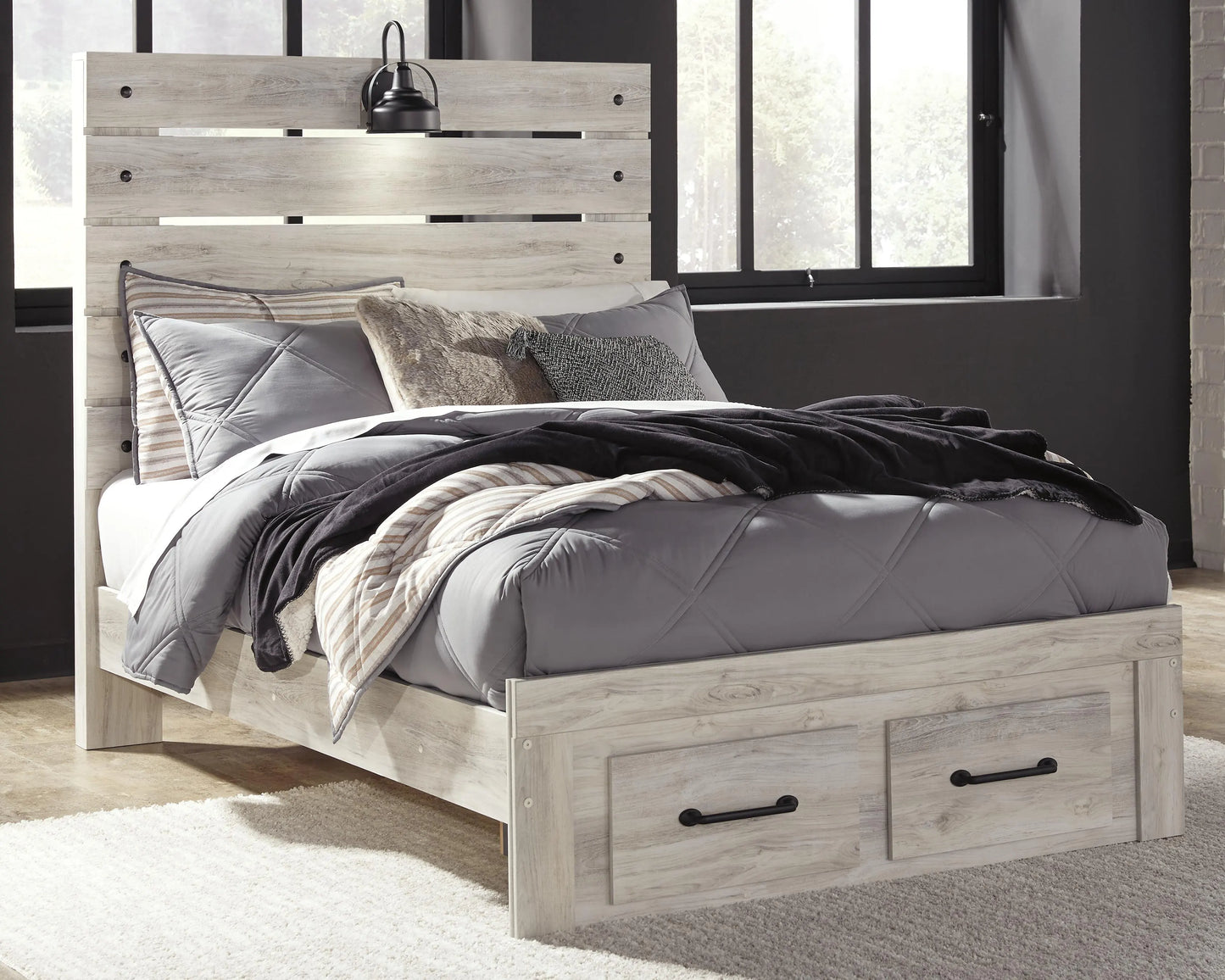 Cama de panel completo Cambeck con 2 cajones de almacenamiento