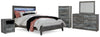 Cama Baystorm Queen con panel, tocador, espejo, cómoda y mesita de noche