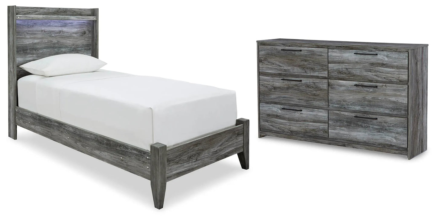 Cama con paneles dobles y cómoda Baystorm