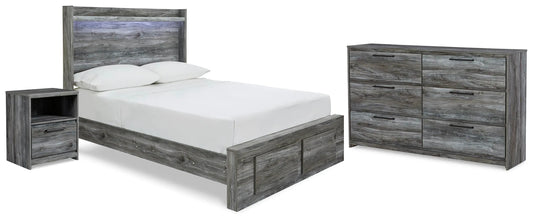 Cama con almacenaje, cómoda y mesita de noche Baystorm Full Panel