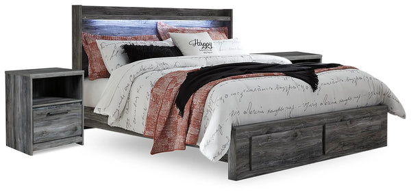 Cama Baystorm King con Almacenamiento y 2 Mesitas de Noche