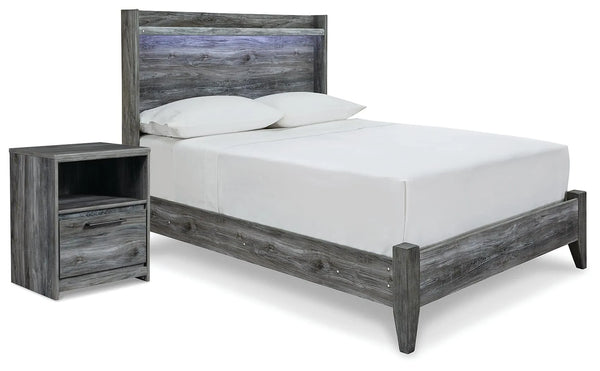 Cama con panel completo y mesita de noche Baystorm