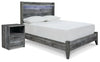 Cama con panel completo y mesita de noche Baystorm