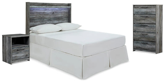 Cabecero de panel completo, cómoda y mesita de noche Baystorm