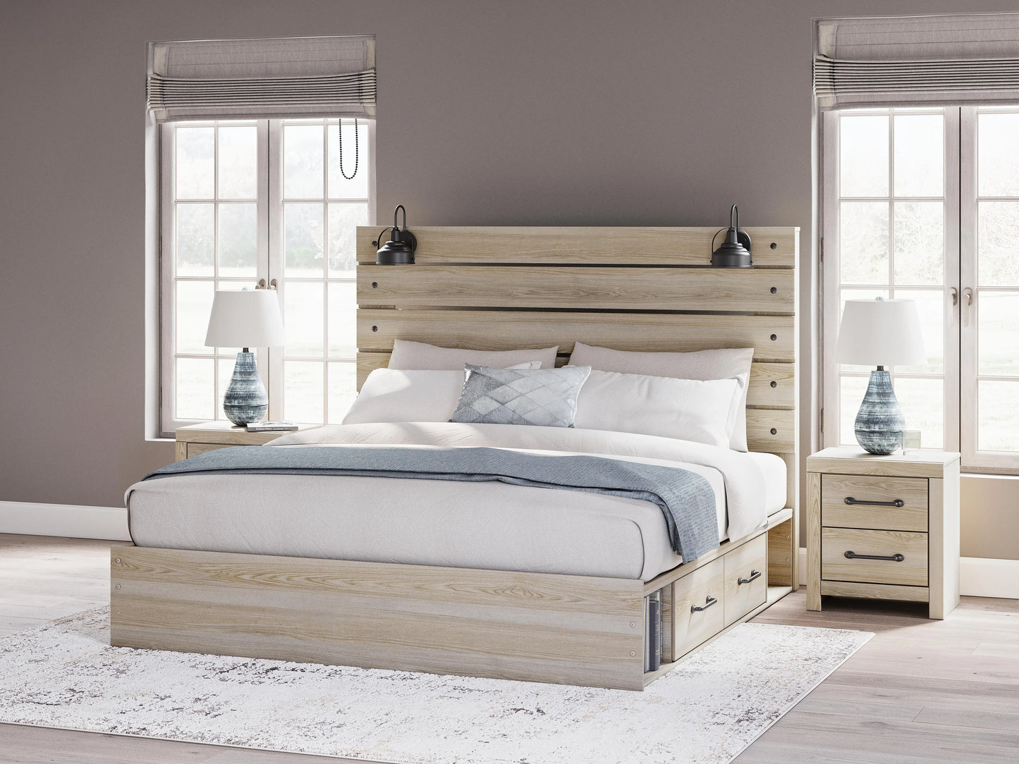 Cama tamaño King Senbry con almacenamiento