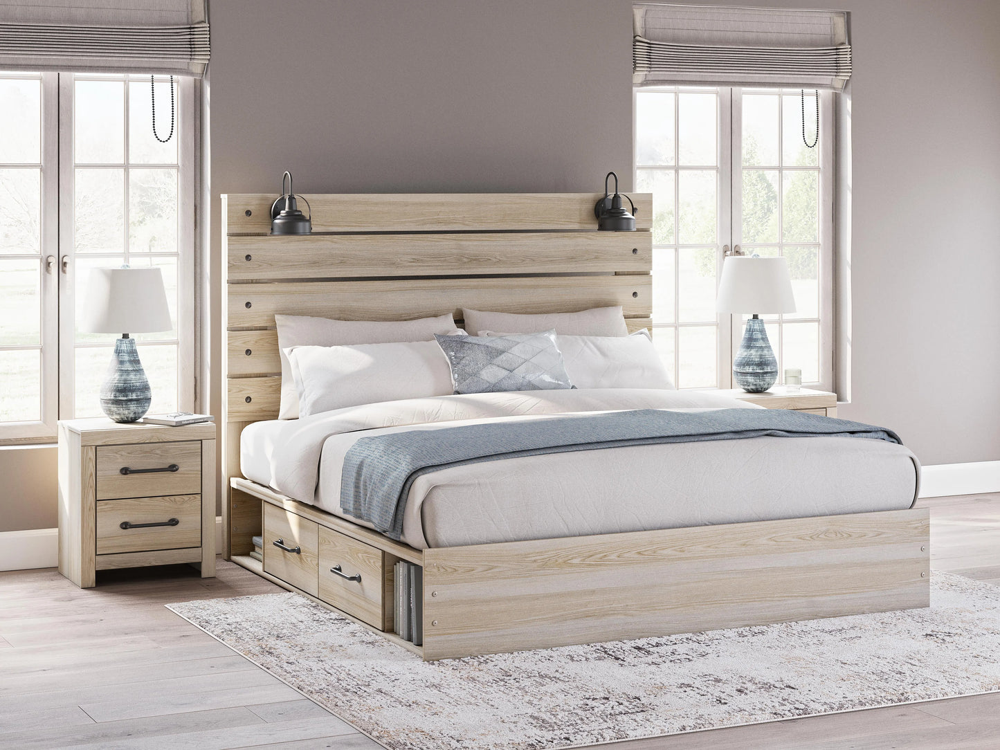 Cama tamaño King Senbry con almacenamiento