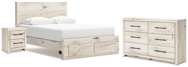 Cama Queen, cómoda y mesita de noche Lawroy