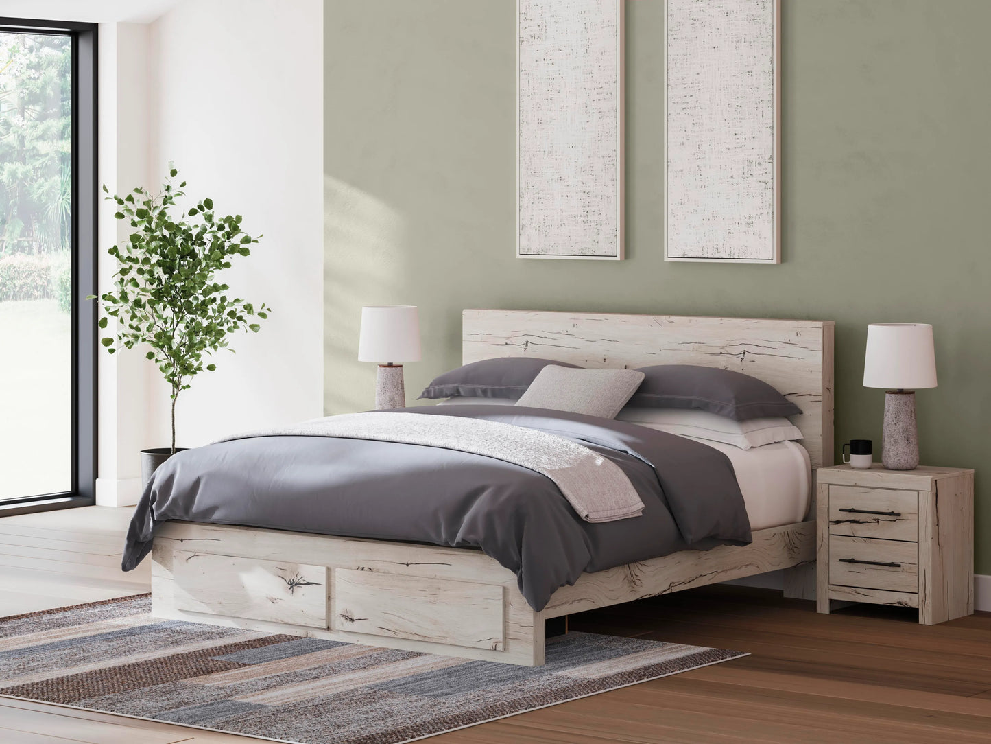 Cama de almacenamiento Lawroy King Panel