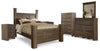 Cama con dosel Juararo Queen, tocador, espejo, cómoda y 2 mesitas de noche
