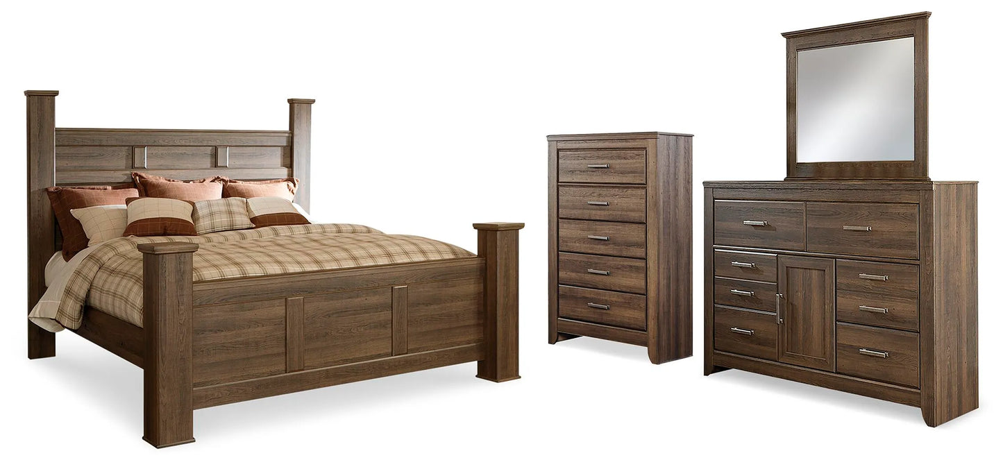 Cama tamaño King, tocador, espejo y cómoda Juararo