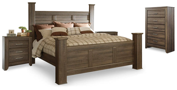 Cama Juararo King, Cómoda y 2 Mesitas de Noche