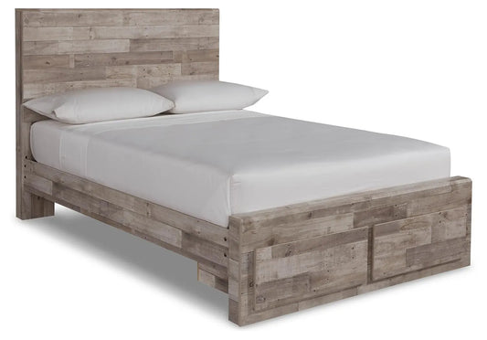 Cama Effie de panel completo con 2 cajones de almacenamiento