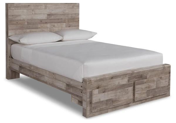 Cama Effie de panel completo con 2 cajones de almacenamiento