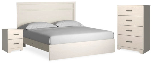 Juego de cama, cómoda y mesita de noche Stelsie King