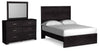 Cama Belachime con cabecero y pie de cama, tocador y espejo