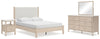 Cama con panel Queen, cómoda, espejo y mesita de noche Cadmori