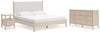 Cadmori King Upholstered Panel Bed, Dresser and Nightstand