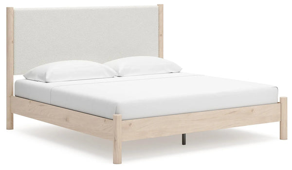 Cama tapizada Cadmori King con panel