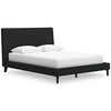 Cama tapizada tamaño Queen Cadmori con somier de láminas