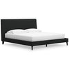 Cama tapizada tamaño King Cadmori con somier de láminas enrollables
