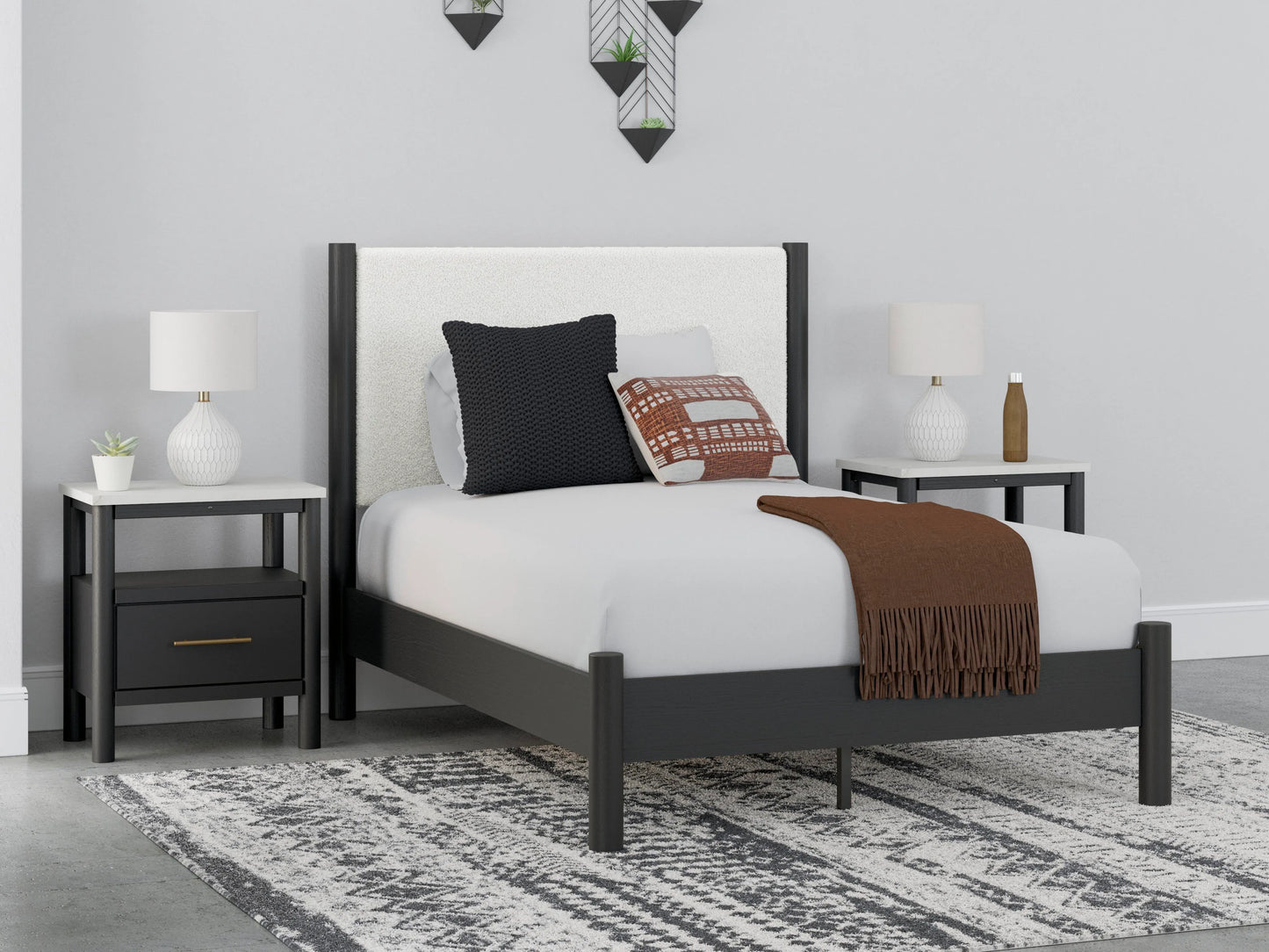 Cadmori Cama Tapizada con Panel Completo