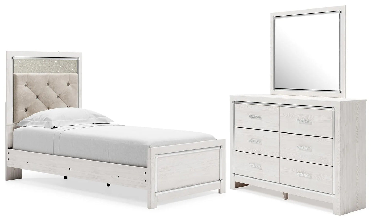 Cama con dosel, cómoda y espejo Altyra