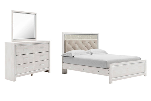 Cama de matrimonio Altyra con tocador y espejo