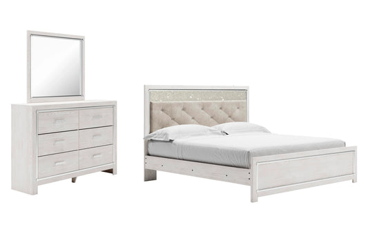 Cama con panel, tocador y espejo Altyra King