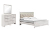 Cama con panel, tocador y espejo Altyra King