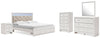 Altyra King Upholstered Storage Bed, Dresser, Mirror, Chest, and Nightstand