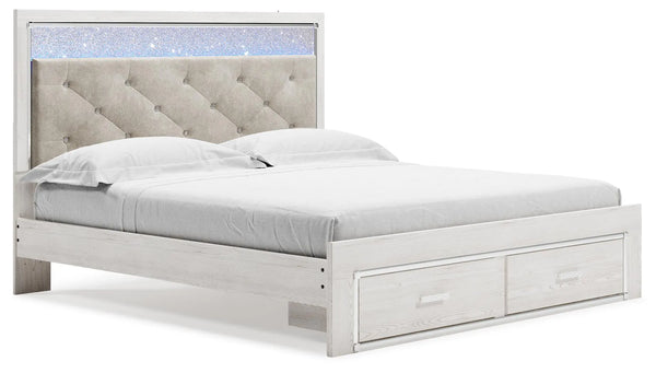 Cama Altyra King tapizada con almacenamiento