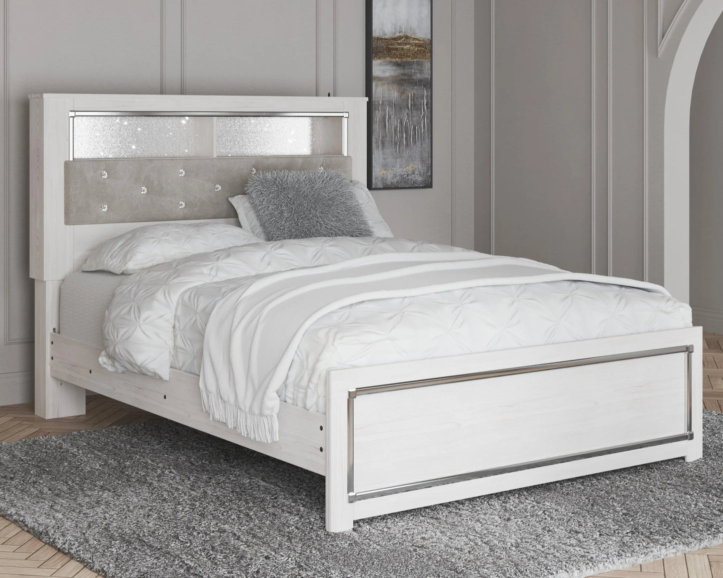 Cama Altyra Queen Panel Bookcase