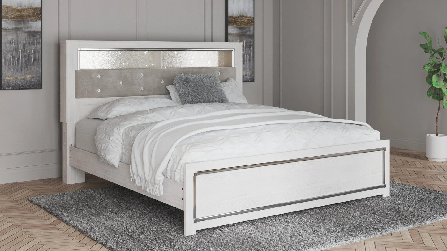 Cama de panel con estantería Altyra King