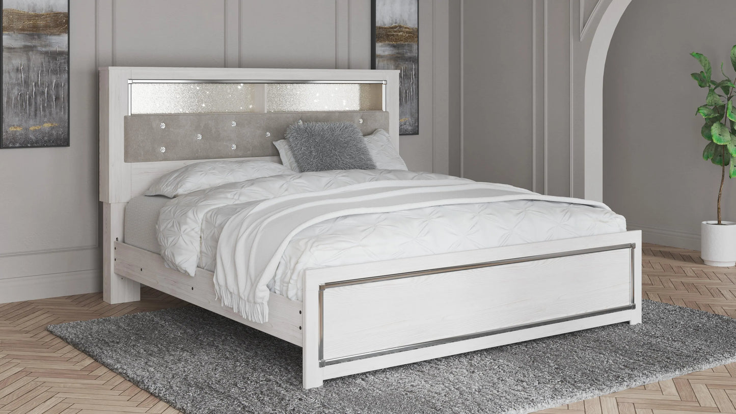 Cama de panel con estantería Altyra King