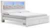Cama de estantería tapizada Altyra King con almacenamiento